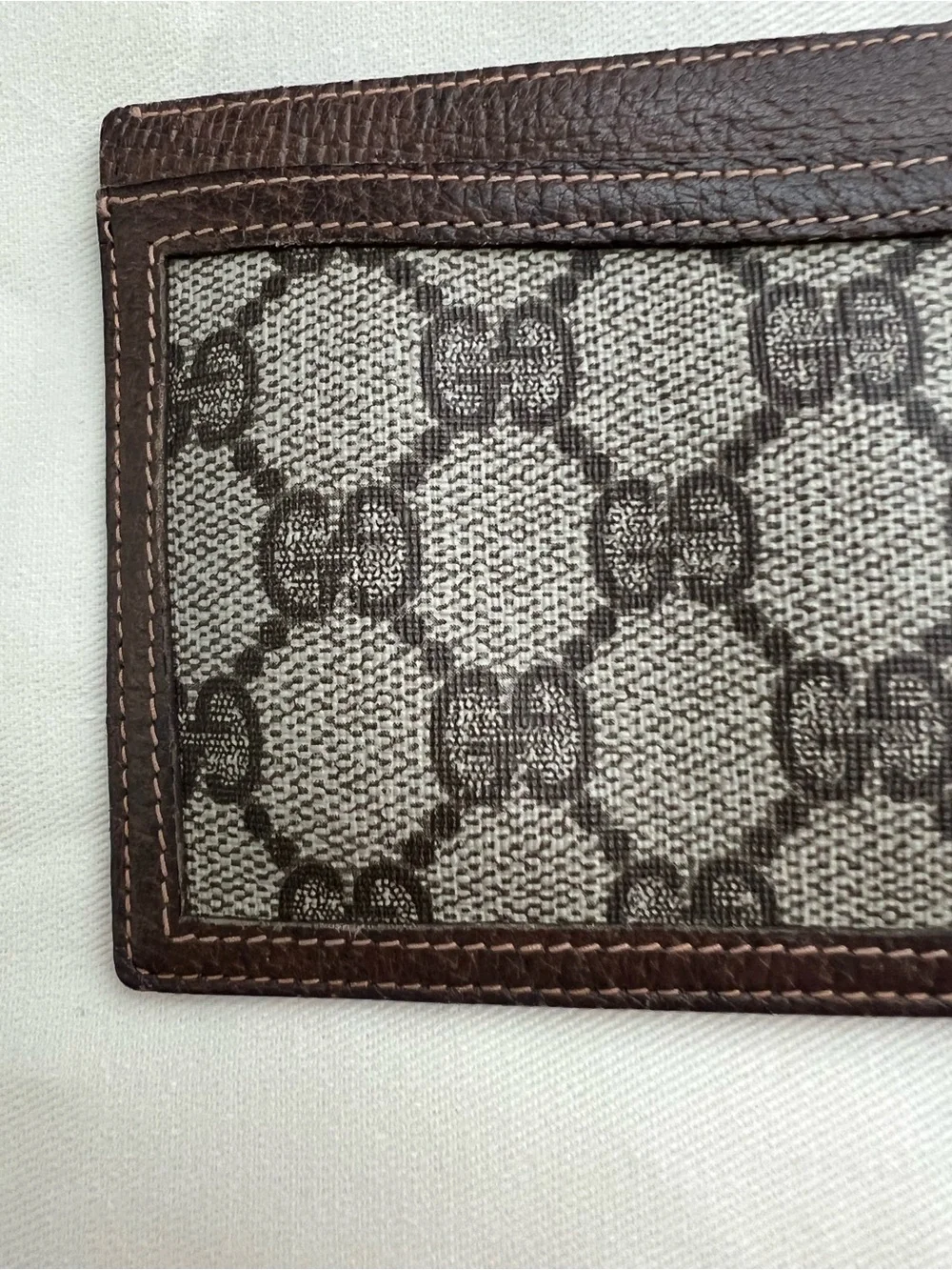 Gucci Beige & Brown Monogram Card Holder